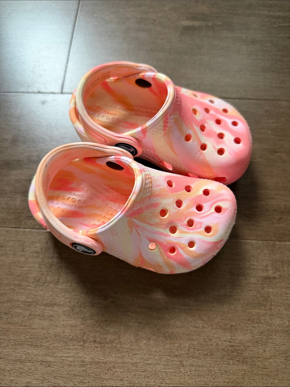 Pink Tie-Dye Crocs Size c5
